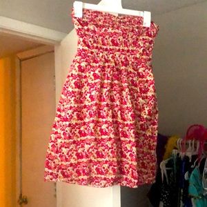 Floral strapless summer dress